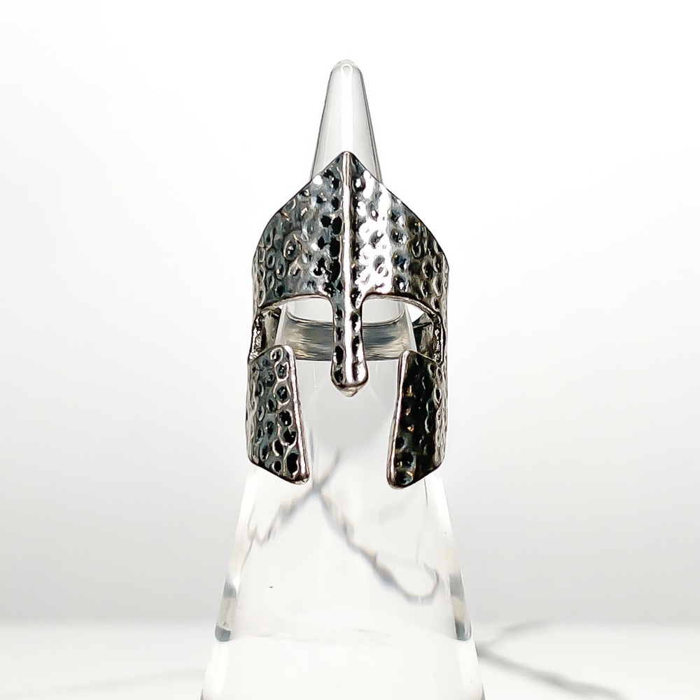 ✦ Men’s Rustic Hammered Stainless Steel Medieval Knight Ring SZ 9.5